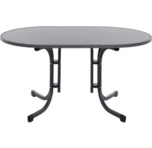 Ovaler Gartentisch mit Metallgestell