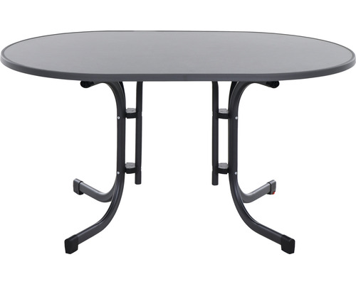 Ovaler Gartentisch mit Metallgestell