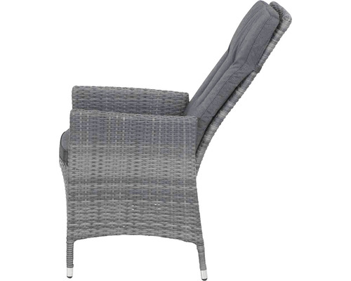 Gartensessel aus Rattan mit verstellbarer Rückenlehne und Polster