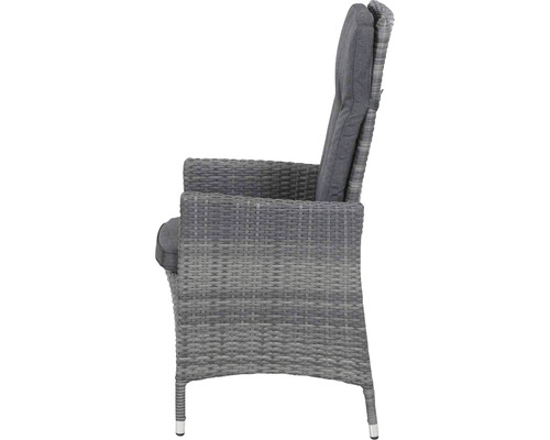 Gartensessel aus Polyrattan mit Polster, Seitenansicht