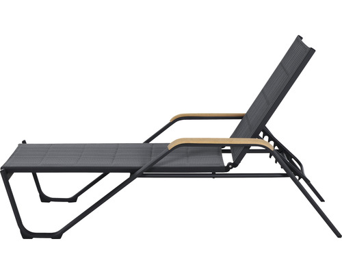 Gartenliege mit Armlehnen und verstellbarer Rückenlehne