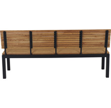 Gartenbank mit Holzlatten und Metallrahmen