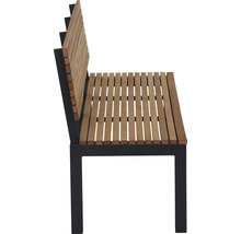 Gartenbank mit Lattenrost aus Holz und Metallgestell