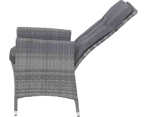 Gartensessel aus Rattan mit verstellbarer Rückenlehne und Polster