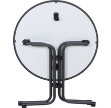 Unterseite eines runden Klapptisches