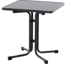 Klapptisch mit quadratischer Tischplatte und Metallgestell