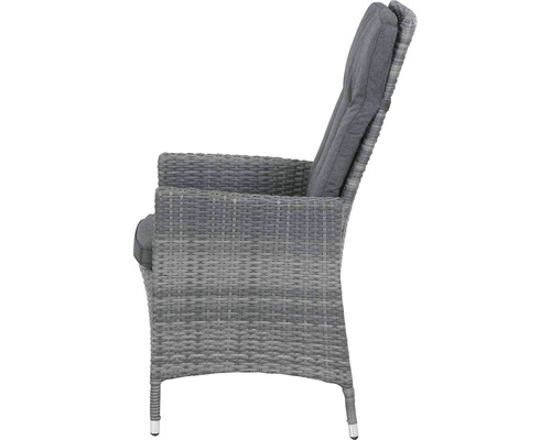 Gartensessel aus Rattan mit hoher Rückenlehne und Polster