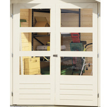 Gartenhaus Karibu Naomi 6 inkl. Anbau 2,4 m 558 x 331 cm grau