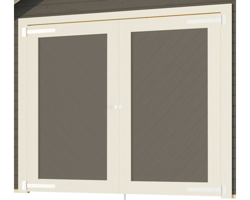 Doppeltür für Gartenhaus mit Beschlägen