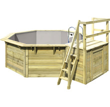 Holzpool mit Leiter und Plattform