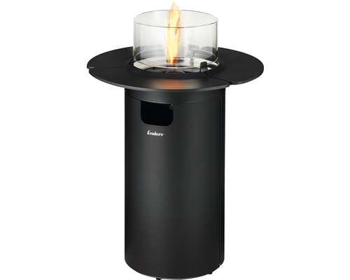 Enders Terrassenheizer aus Stahl mit Glaszylinder und Flamme