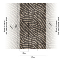 Tapete mit Zebra-Muster und Maßangaben