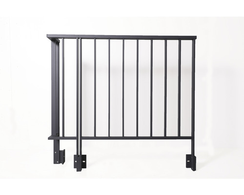 Metallzaunelement mit Halterungen zur Montage