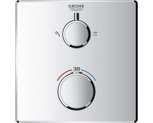 Grohe Armatur mit zwei runden Bedienelementen zur Steuerung von Wassermenge und Temperatur