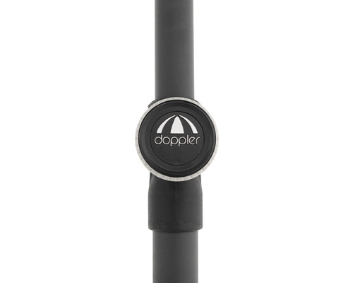 Doppler Logo auf einem Regenschirm