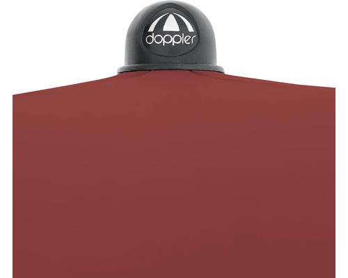 Doppler Logo auf einem Regenschirm