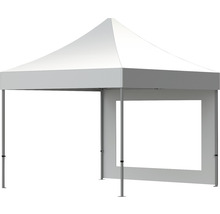 Weißes Faltzelt mit Rahmen und Seitenwand