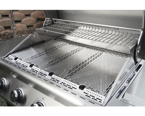 Edelstahl Grill mit Grillrost und Warmhalterost