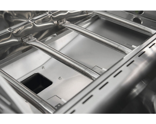 Edelstahl Grill Innenraum mit Brennern