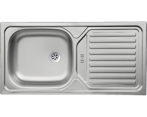 Spüle aus Edelstahl mit Abtropffläche