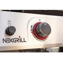 Nahaufnahme eines Nexgrill Gasgrills mit Drehknöpfen zur Steuerung der Hitze und Zündung