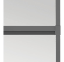 Detailansicht eines grauen Fensterrahmens