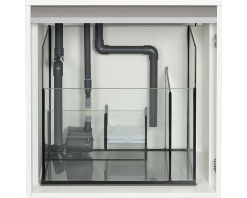Aquariumunterschrank mit eingebautem Filtersystem, inklusive Pumpe und Rohren