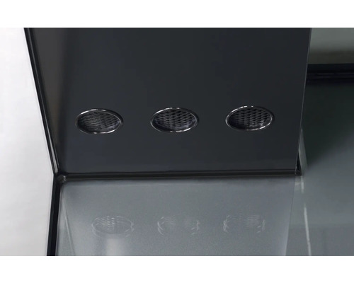 Dunstabzugshaube mit drei runden Leuchten