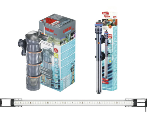 EHEIM Innenfilter, Aquarienheizstab und LED Leuchtbalken für Aquarien