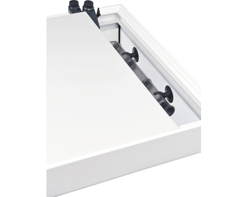 Rechteckiger Aquariumfilter mit Filterrohr und Absperrhähnen