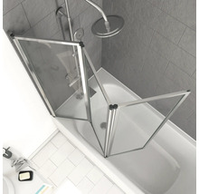 Badewannenfaltwand Aurlane Triple 3-teilig 1430x1250 mm Echtglas Klar hell chrom-thumb-2 Badewannenfaltwand Aurlane Triple 3-teilig 1430x1250 mm Echtglas Klar hell chrom-thumb-2