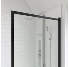 Badewannenfaltwand Aurlane Dark Edge 1-teilig 750x1300 mm Echtglas Klar hell schwarz-thumb-1 Badewannenfaltwand Aurlane Dark Edge 1-teilig 750x1300 mm Echtglas Klar hell schwarz-thumb-1