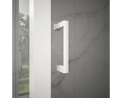 Duschkabine mit Griff und Marmorwand