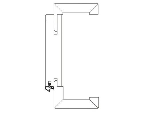 Profilschnittzeichnung eines Fensters zur Darstellung der Konstruktionsdetails