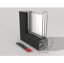 Kunststofffenster Festelement ARON Basic weiß/anthrazit 700x1000 mm-thumb-1