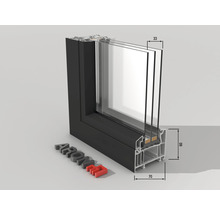 Kunststofffenster Festelement ARON Basic weiß/anthrazit 500x1000 mm-thumb-1