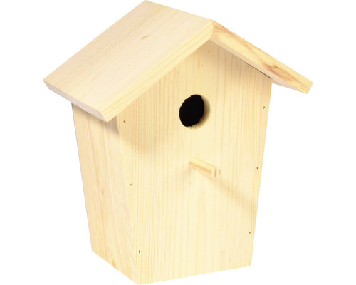 Vogelhaus aus Holz mit Einflugloch und Sitzstange