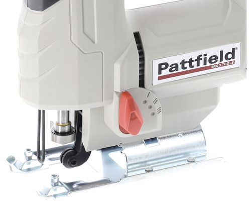 Nahaufnahme einer Stichsäge von Pattfield Ergo Tools.