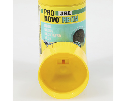 JBL Pro Novo Neon Fischfutterdose mit offenem Deckel