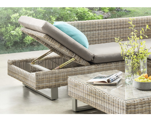 Gartenmöbel-Set mit Lounge, Liege und Tisch