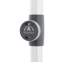 Doppler Logo an Sonnenschirmstange