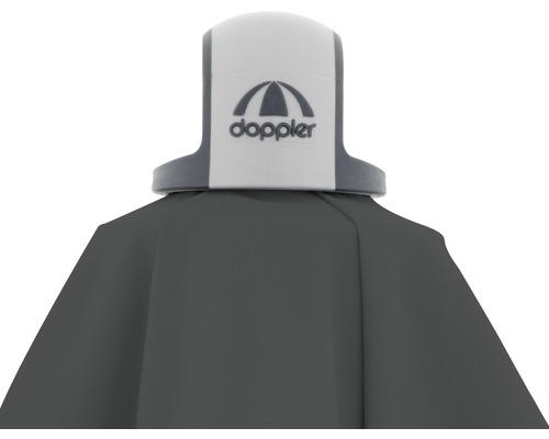 Doppler Logo auf Regenschirm