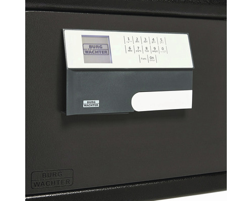 Detailansicht eines Tresors mit elektronischem Zahlenschloss von Burg Wächter