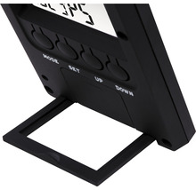 Rückansicht einer digitalen Wetterstation mit ausklappbarem Standfuß