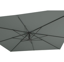 Sonnenschirm Ampelschirm Soluna Lyon mit Kurbelfunktion und Kreuzfußständer 250x250 cm Polyester dunkelgrau-thumb-2 Sonnenschirm Ampelschirm Soluna Lyon mit Kurbelfunktion und Kreuzfußständer 250x250 cm Polyester dunkelgrau-thumb-2