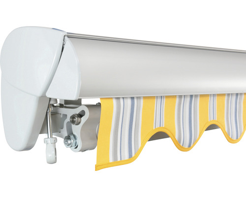 Markise mit gestreiftem Volant