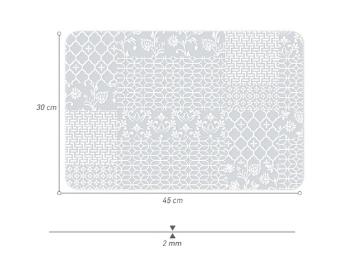 Schneidunterlage mit Mustern, 45 mal 30 Zentimeter, 2 Millimeter dick