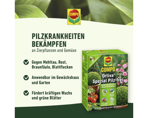 Compo Ortiva Spezial Pilz-frei zur Bekämpfung von Pilzkrankheiten an Zierpflanzen und Gemüse