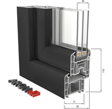 Fensterprofil mit Maßen