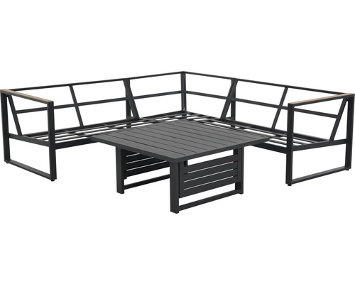 Gartenlounge Set mit Ecksofa und Tisch